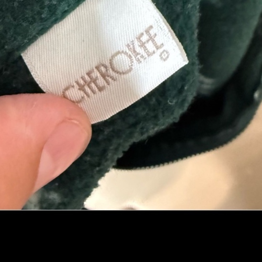 Cherokee Dark Green full body wearable blanket onesie White snowflakes One size - Picture 6 of 8
